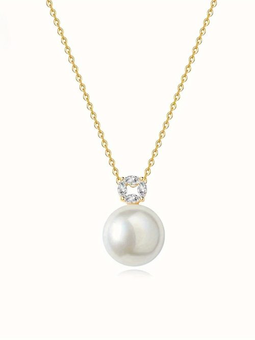 Luxury Diamond Pearls Necklace |Silver