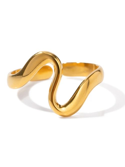 Minimalist Irregular Geometric Ring |Gold