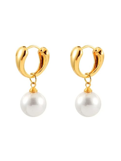 Pearl Pendant Hoop Earrings |18K Gold